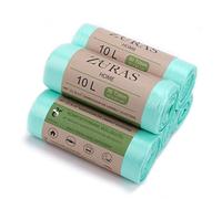 ZURAS Lot de 150 sacs poubelle biologiques de 10 litres - Compostables et biodégradables à base de plantes - Certifiés et testés selon la norme DIN EN 13432 - Imperméables et indéchirables