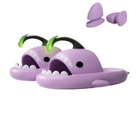Zureto Angler Fish Shark Slides, Cloud AnglerFish Slides, Original Shark Sandales Super Soft Glow In The Dark, pourpre, 46/47 EU