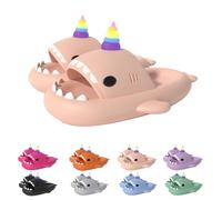 Zureto Claquettes Unicorn Shark, 2024 New Shark Slippers Glow in the Dark, Super Soft EVA Material Confortables Sandals, rose bonbon, 38/39 EU