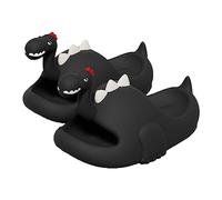 Zureto Sandales de bain amusantes en forme de dinosaure 3D mignonnes à bout ouvert, Noir , 40/41 EU