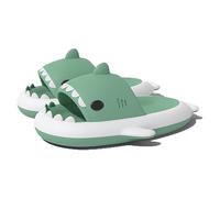 Zureto Shark Slides Sandales de Plage Bicolore Shark Slides Unisexe Cloud Shark, Blanc matcha, 42/43 EU