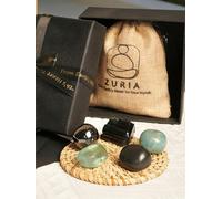 Zuria 5 Pierres Chakras pour Protection Maison & CEM - Tourmaline Noire, Hématite, Shungite, Amazonite, Fluorite Pierres Lithotherapie Cadeau Spirituel Méditation Abondance Bureau Décoration Feng Shui