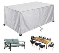 ZUROJ Housse de Protection pour Meubles de Jardin 220x120x73cm（Couleur Argent） Housse Salon de Jardin Exterieur,420D Oxford Imperméable, Coupe-Vent,résistante aux UV,Résistante à la déchirure