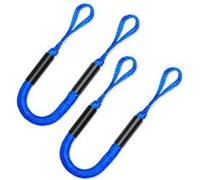ZURSANA 4 pi 2 pack sangles d’amarrage à élastique - lignes de Dock à Double crochet pour Kayaks, bateaux, Jet Skis et pontons-bleu bleu G