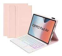 ZURSANA BNS étui clavier Bluetooth pour Oppo Pad Air avec Touchpad et rétro-éclairage, amovible Slim TPU cuir Cover-Rose G
