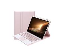 ZURSANA BNS1 boîtier à clavier Bluetooth pour Oppo Pad 2, couverture Touchpad amovible, coque mince en cuir TPU avec Stand-Rose