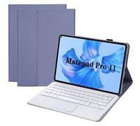 ZURSANA BNS1 étui clavier Bluetooth pour Huawei MatePad Pro 11 2022/2024, couverture tactile amovible, coque mince en cuir TPU avec Stand-Violet G