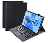 ZURSANA BNS1 étui clavier Bluetooth pour Huawei MatePad Pro 11 2022/2024, couverture tactile amovible, coque mince en cuir TPU avec Stand-Noir G