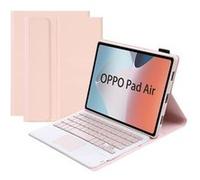 ZURSANA BNS1 étui clavier Bluetooth pour Oppo Pad Air, couverture Touchpad amovible, coque mince en cuir TPU avec Stand-Rose G