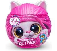 Zuru | Chat interactif en peluche Smitten Kittens - 3+ ans - Réagit aux sons - Ami tout doux
