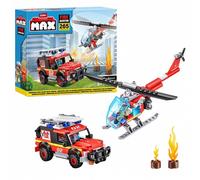 Zuru - MAX CITY Caserne de pompiers + Hélicoptère, coffret de jeu de 265 pièces 4894680033153 Taille:taille unique