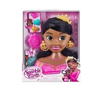 ZURU - Sparkle Girlz - Tête à coiffer et Accessoires - Brune - Une tête à coiffer de Princesse au Look Glamour - A partir de 3 Ans - 100499
