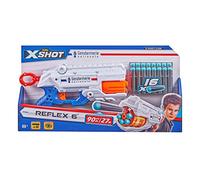 ZURU - XSHOT - Excel - GENDARMERIE - Pistolet Flèches Mousse - Livré avec 16 flèches - Barillet Rotatif 6 coups - 36433-B