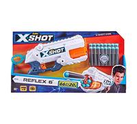 ZURU - XSHOT - Excel - Reflex 6 Pistolet Flèches Mousse - Livré avec 16 flèches - Tire jusqu'à 20 m - 36433