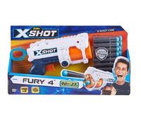 Zuru XShot Fury 4 Pistolet Dartblaster Jouet Dart Gun Blaster 4 Canons