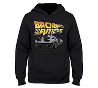 Zurück in die Zukunft MEBAFUDSW035 Sweatshirt à Capuche, Noir, S Homme