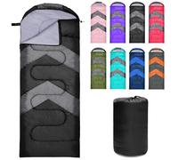 Zusentee Sacs de Couchage pour Adultes Enfant 3-4 Saisons, Imperméable Enveloppants Sacs de Couchage de Damping pour Camping Léger, Randonnée, Compact Sleeping Bag,Noir