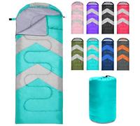 Zusentee Sacs de Couchage pour Adultes Enfant 3-4 Saisons, Imperméable Enveloppants Sacs de Couchage de Damping pour Camping Léger, Randonnée, Compact Sleeping Bag,Bleu Lac