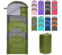 Zusentee Sacs de Couchage pour Adultes Enfant 3-4 Saisons, Imperméable Enveloppants Sacs de Couchage de Damping pour Camping Léger, Randonnée, Compact Sleeping Bag,Vert Armée