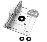 ZUSKYZU Lot de 3 plaques d'insert de table en alliage d'aluminium, plaque d'insertion pour routeurs, plaque d'insertion de table de routeur, plaque de gravure argentée avec jauge Mitre