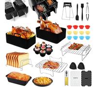 ZUSUZU Accessoires Air Fryer,128pcs Accessoires Airfryer pour Ninja Foodi,Accessoires de friteuse à air chaud,Silicone Moule Air Fryer Accessoires,Moule Silicone Air Fryer Accessoire Air Fryer