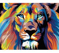 Zuty - Peinture au diamant - COLOUR LION II, 40x50 cm, hors toile sur châssis