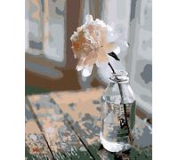 Zuty - Peinture au diamant - FLEUR EN FLAX, 40x50 cm, hors toile sur châssis