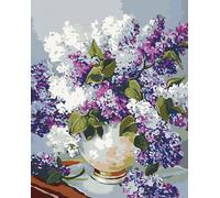 Zuty - Peinture Diamantée - ORCHES DANS UN VASE A BORD D'OR, 40x50 cm, hors cadre et hors toile