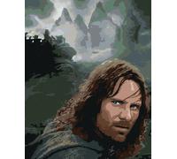 Zuty - Portrait d'Aragorn (Le Seigneur des Anneaux), 40×50 cm, sans cadre et sans toile fermée