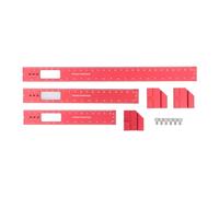 ZUUOZBYY 3 pièces règle de travail du bois jauge d'angle de curseur réglable règle de poche en aluminium pour marquage localisation mesure 16 cm 20 cm 30 cm