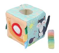 ZUUOZBYY Baby Tissue Box Toy Soft Early Learning Hand Eye Coordination Colorful Skin Friendly Infants Sensory Tissue Box (Style2)