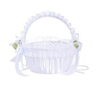 ZUUOZBYY Grand Panier de Fille de Fleur de Mariage élégant avec Dentelle décorée