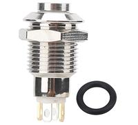 ZUUOZBYY Interrupteur à bouton-poussoir en métal de 10 mm, interrupteur de démarrage autobloquant étanche avec lumière 3 V (Blanche)