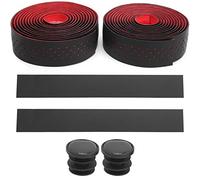 ZUUOZBYY Style de poinçonnage 1 paire de bandes de guidon de vélo de route ceinture d'enveloppe de barre de poignée de vélo antidérapante (Noir + Rouge)