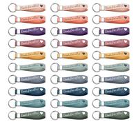 Zuuyye 30 Porte-clés Merci en Silicone, 10 Couleurs | silicone souple, porte-clés merci, cadeau idéal pour enseignants, collègues, cadeau adieu, lot 30, 10 couleurs