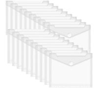 Zuuyye - Lot de 20 Pochettes de Documents A5 Perforées, Housses Transparentes avec Fermeture Velcro, Classeur A5 Imperméable pour Bureau, École, Maison