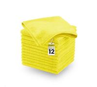 Zuvo Chiffons Microfibre pour Voiture | Torchon, Lave Vitre | Ultra-Doux, Sans Rayures, Sans Peluches & Haute Absorption | Lot de 12, 32 x 32 cm, Jaune