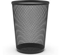 Zuvo Corbeille à papier en maille métallique noire | Poubelle de bureau ronde 4 gallons (16L) | Panier à déchets durable pour maison, chambre, cuisine ou bureau