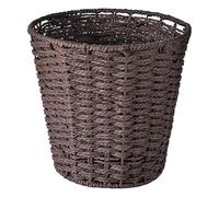 Zuvo Corbeille à papier ronde en osier pour chambre à coucher, salle de bain, bureau ou maison Marron