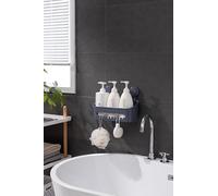 Zuvo Étagère de douche à ventouse sans perçage - Améliorez le rangement de la douche avec design durable de panier de salle de bain - Organiseur antirouille pour économiser de l'espace pour