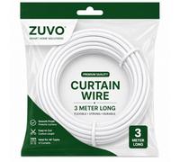 Zuvo Fil de Rideau avec Crochets et œillets - 3 m - Extra résistant - avec 4 Crochets et œillets