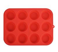 Zuvo Lot de 12 moules à muffins en silicone anti-adhésif pour cupcakes et brownies Rouge 23 x 31 cm