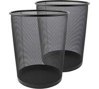 Zuvo Lot de 2 corbeilles à Papier Rondes et légères en Maille Robuste Noir