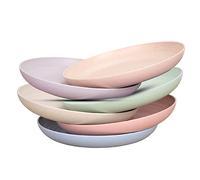 Zuvo Lot de 6 assiettes en plastique réutilisables - Assiettes en plastique incassable de 15,2 cm - Passe au lave-vaisselle et au micro-ondes - Couleurs mélangées