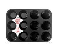 Zuvo Moule à muffins en silicone anti-adhésif pour cupcakes et brownies (23 x 31 cm)
