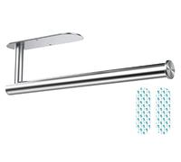 Zuvo Porte-Sopalin Sous Meuble & Fixation Murale | Support en Acier Inoxydable pour Sopalin Essuie-Tout | Installation avec Adhésif ou Vis | Argent, 33,5 cm