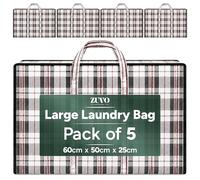 Zuvo Sac à linge extra large de rangement, étanche avec fermetures éclair.Taille XXL 80 x 60 cm x 30 cm., 60*50*25