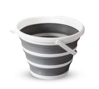 Zuvo - Seau Pliable en Silicone 10L avec Couvercle - Seau Rond pour Balai et Nettoyage - Idéal Voyage, Pêche et Maison - Gain de Place