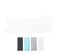 Zuvo Tapis de Bain Antidérapant | Extra Long 100 x 40 cm | Ventouses Puissantes & Anti-Moisissure | Lavable en Machine | Sécurisé pour Enfants & Seniors | Blanc