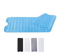 Zuvo Tapis de Bain Antidérapant | Extra Long 100 x 40 cm | Ventouses Puissantes & Anti-Moisissure | Lavable en Machine | Sécurisé pour Enfants & Seniors | Bleu